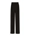 Dolce & Gabbana Womens High-rise Wide-leg Wool Trousers Melange Grigi In Black