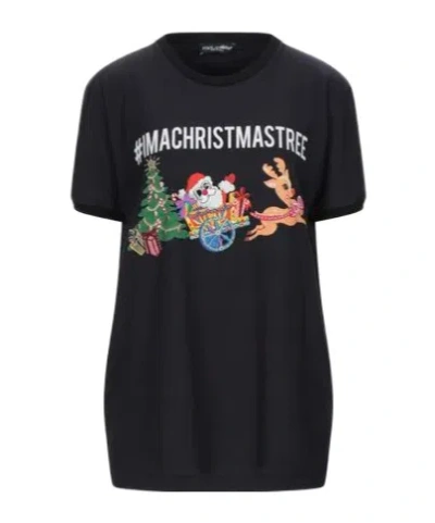 Dolce & Gabbana Casual Printed T-shirt In Black