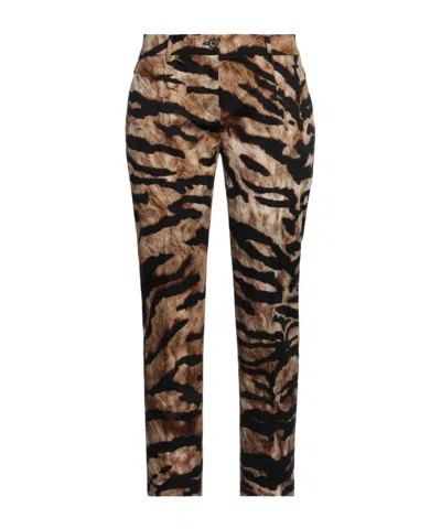 Dolce & Gabbana Casual Trousers With Tiger Stripe Print In Multi