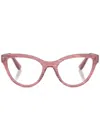 Dolce & Gabbana Cat-eye Frame Clear-lenses Glasses In Rosa