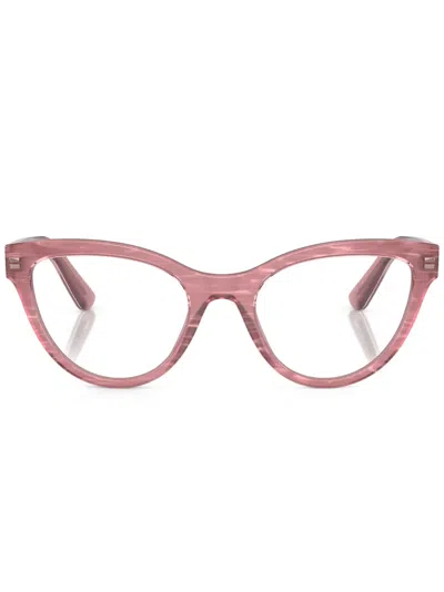 Dolce & Gabbana Cat-eye Frame Clear-lenses Glasses In Rosa