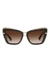 Dolce & Gabbana Butterfly Square Sunglasses In Brown