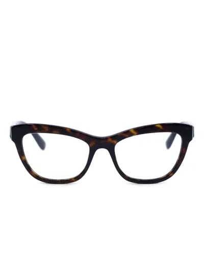 Dolce & Gabbana Cat-eye Full-rim Glasses In Brown