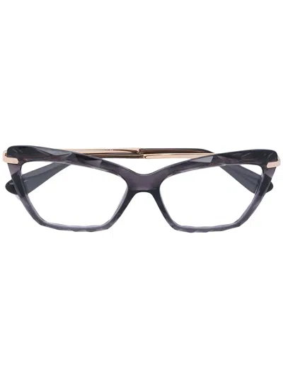 Dolce & Gabbana Polka-dot Square-frame Glasses In Black
