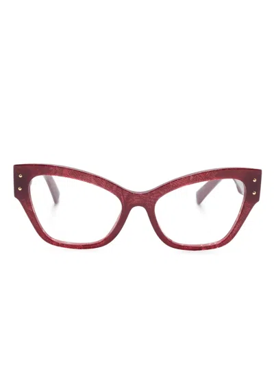Dolce & Gabbana Cat Eye Glasses In Red
