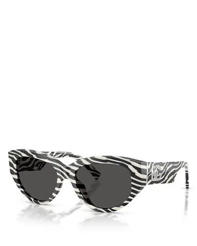 Dolce & Gabbana Cat Eye Sunglasses, 55mm In Gray