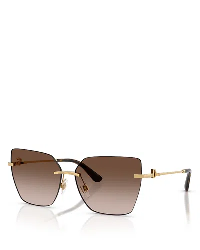 Dolce & Gabbana Cat Eye Sunglasses, 62mm In Gold