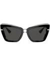 Dolce & Gabbana Cat Eye Sunglasses With Grey Gradient Lenses In Black