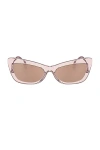 Dolce & Gabbana Dg Logo Acetate & Plastic Cat-eye Sunglasses In Pink