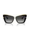 Dolce & Gabbana Cat Eye Sunglasses With Grey Gradient Lenses In Black