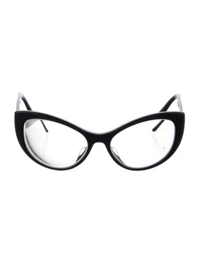 Pre-owned Dolce & Gabbana Cat-eye Eyeglasses In Black
