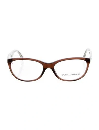 Pre-owned Dolce & Gabbana Cat-eye Eyeglasses In Brown