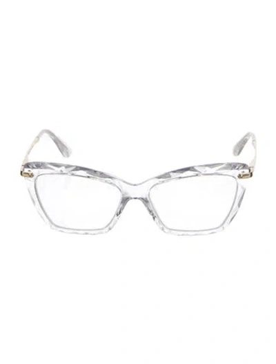 Pre-owned Dolce & Gabbana Cat-eye Eyeglasses In Transparent