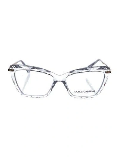 Pre-owned Dolce & Gabbana Cat-eye Eyeglasses In Transparent