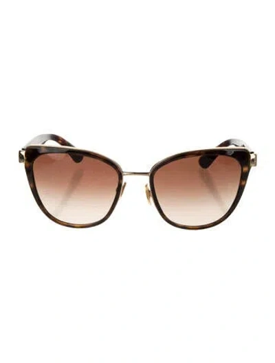 Pre-owned Dolce & Gabbana Cat-eye Gradient Sunglasses In Brown