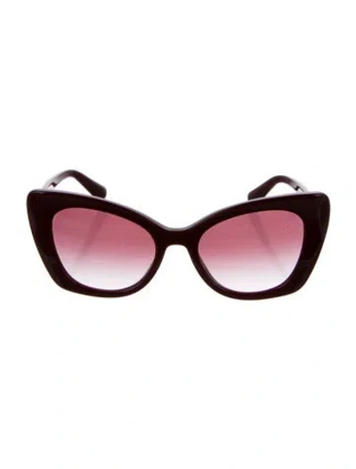 Pre-owned Dolce & Gabbana Cat-eye Gradient Sunglasses In Burgundy