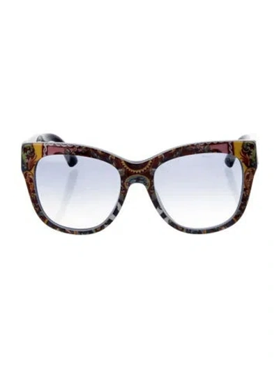 Pre-owned Dolce & Gabbana Cat-eye Gradient Sunglasses In Red