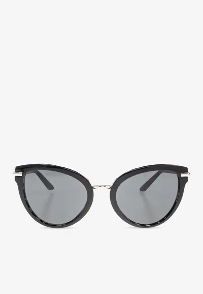 Dolce & Gabbana Cat-eye Logo Sunglasses In Gray