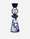 Dolce & Gabbana Large Floral-print Candle Holder In Blue