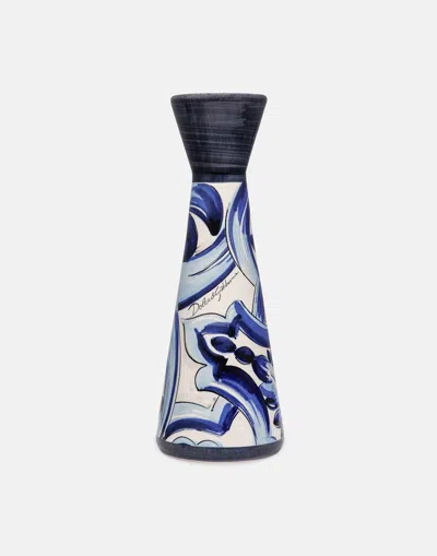 Dolce & Gabbana Ceramic Candle Holder Medium In Multi