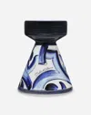 Dolce & Gabbana Small Ceramic Candle Holder In Blue