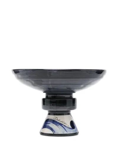 Dolce & Gabbana Ceramic Stand Bowl In Gray