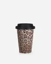 Dolce & Gabbana Ceramic Travel Mug In Brown