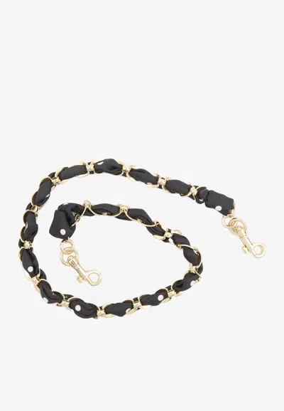 Dolce & Gabbana Chain And Twill Shoulder Bag Strap In Gold