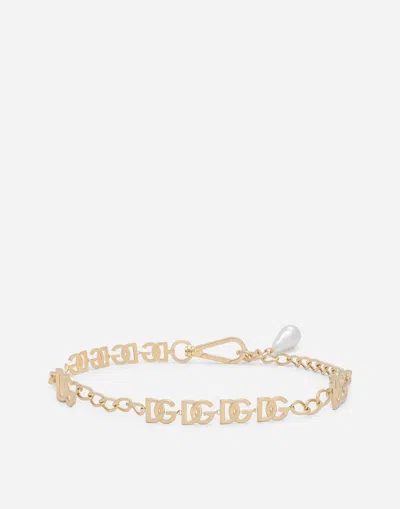 DOLCE & GABBANA CHAIN BELT WITH DG MULTI-LOGO
