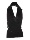 Dolce & Gabbana Double-breasted Wool And Silk-blend Vest In Black