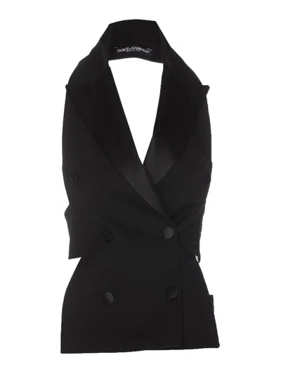 Dolce & Gabbana Double Breast Vest In Black