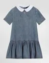 Dolce & Gabbana Chambray Dress With Dg Logo In Multicolor