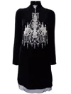 Dolce & Gabbana Chandlier Mock Velvet Dress In Black