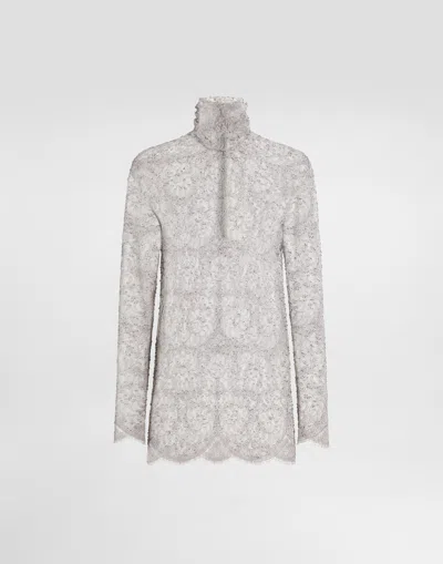 Dolce & Gabbana Chantilly Lace Blouse In Multi