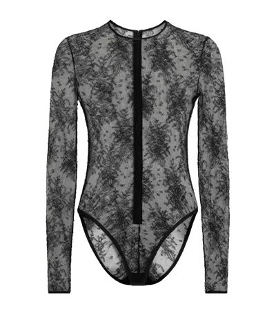 Dolce & Gabbana Chantilly Lace Bodysuit In Black