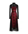 Dolce & Gabbana Chantilly Lace Midi Dress In Black/red