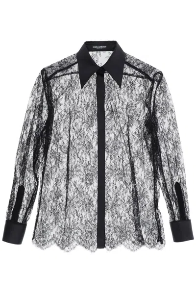 DOLCE & GABBANA CHANTILLY LACE SHIRT