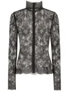Dolce & Gabbana Chantilly-lace Top - Women's - Viscose/polyester In Grey