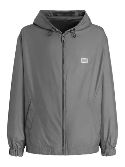 DOLCE & GABBANA LOGO-PLAQUE BOMBER JACKET