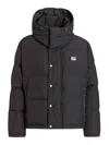 Dolce & Gabbana Grey Polyamide Polyurethane Giubbotto Jacket In Black