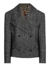 Dolce & Gabbana Double-breasted Pinstriped Jacket In Gray