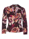Dolce & Gabbana Peony-print Single-breasted Blazer In Multicolour