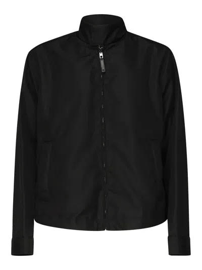 DOLCE & GABBANA CANVAS BOMBER JACKET WITH LOGO