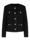 Dolce & Gabbana Jeweled Button Boucle Jacket In Black