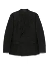 Dolce & Gabbana Double-breasted Linen Blazer In Black