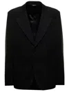 DOLCE & GABBANA CHARCHOAL PINSTRIPED BLAZER IN JERSEY DOLCE & GABBANA MAN