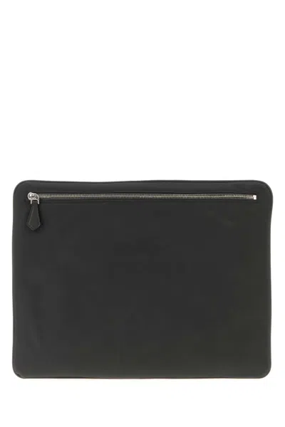 DOLCE & GABBANA CHARCOAL FABRIC CLUTCH