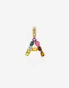 Dolce & Gabbana Rainbow Alphabet A 18 Kt Yellow Gold Charm With Multicolor Fine Gems Gold Female Onesize In Gold