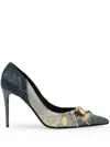 Dolce & Gabbana Charm-embellished Denim Pumps In Blue