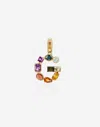 Dolce & Gabbana Rainbow Alphabet G 18 Kt Yellow Gold Charm With Multicolor Fine Gems Gold Female Onesize In Gold